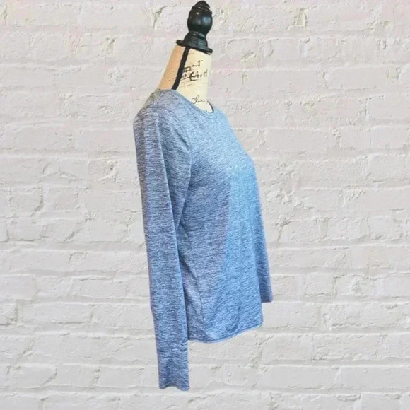 Athleta Heathered Gray Long Sleeve Shirt - Picture 2 of 5